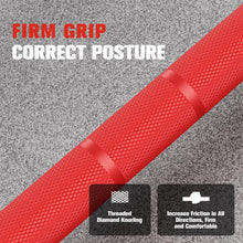 Load image into Gallery viewer, RitFit Elite 6.6ft Olympic Barbell, Robust 33lb Barbell for Weightlifting and Powerlifting, Superior Olympic Bar with Exceptional 900lbs Load Capacity, Weight Bar for 2” Standard Plates Sliver/Red

