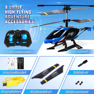RC Helicopter, 2.4G Remote Control Helicopter with LED Lights, Sky Rover Vigilante, Indoor Outdoor Remote Control, Blue