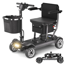 Load image into Gallery viewer, Lightweight Mobility Scooter for Adults &amp; Seniors - Cruise &amp; Airport Approved, 43lb Foldable Portable Motorized Scooters with Dual Lithium Batteries for 30.4 Miles Travel, 300lb Capacity, Black
