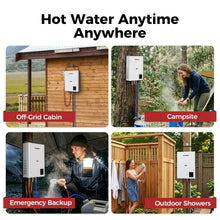 Load image into Gallery viewer, CAMPLUX F10 Ultra, 2.64 GPM Thermostatic Portable Propane Water Heater, ±1℉ Precision Temperature Control, High Flow 10L Outdoor Hot Water System for Family Camping, RV, Cabin, Pet Wash
