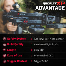 Load image into Gallery viewer, Barnett Recruit XP Crossbow Package, Compact Crossbow with 2 Arrows &amp; 3 Dot Sight, Ideal for Hunting &amp; Training for All Ages &amp; Capabilities, with Installed CCD
