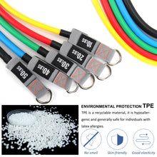 Load image into Gallery viewer, Resistance Bands with Handles for Working Out Women and Men, Exercise Bands  (5pcs TPE Set - 150 lbs)
