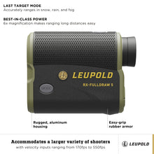 Load image into Gallery viewer, Leupold RX-FullDraw 5 Rangefinder with DNA with Black/Green OLED
