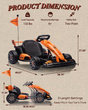 Load image into Gallery viewer, First Ride On Licensed McLaren Electric Go Kart for Kids, 24V 7AH Electric Drift Kart Car with Adjustable Seat
