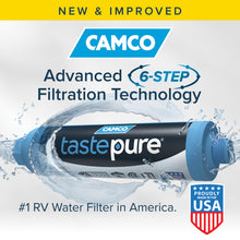 Load image into Gallery viewer, Camco Tastepure RV Water Filter 2-pk - GAC &amp; KDF Filtration-Made in the USA
