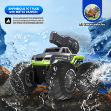 Load image into Gallery viewer, 1:16 Remote Control Monster Truck All Terrain 4WD Amphibious RC Car &amp; Boat with Water Spray Gun Waterproof Durable Toy
