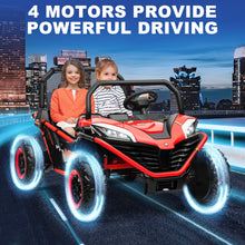 Load image into Gallery viewer, 24V 4WD 10 AH Ride on Car Truck, 2 Seater Electric Car UTV for Kids with Metal Frame, Remote Control, Bluetooth-Red
