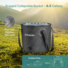 Load image into Gallery viewer, DR.PREPARE Camping Shower, 4 Gallons 17L Portable Camp Shower Bag for Camping Beach Travelling Hiking Trip, Solar Shower Outdoor with On-Off Switchable Shower Head

