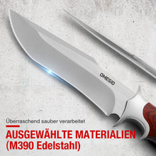 Load image into Gallery viewer, Omesio Hunting Knife Handmade Set EDC Fixed Blade Hunting Knives, Knives for Men, Wood Handle
