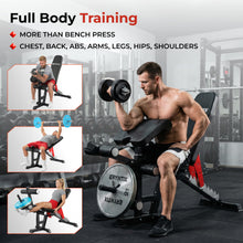 Load image into Gallery viewer, Eryntix Adjustable Workout Bench, 1600LBS Heavy-Duty Weight Bench with Leg Extension/Curl, Preacher Pad, 7-Position Incline/Decline/Flat, ISCC PLUS Certified for Home Gym Full Body Strength Training (Black, M1 Pro)
