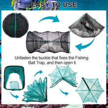Load image into Gallery viewer, Woanger 3 Pcs Minnow Trap, Include 2 Fishing Bait Trap 1 Cylindrical Hexagon Crab Crawfish Trap, Lobster Shrimp Collapsible Cast Nets Portable Folded Fishing Accessories,12x21.65 Inches
