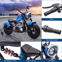 Load image into Gallery viewer, 36V Ride On Off-Road Motorcycle, Electric Dirt Bike for Teens,350W Brushless Motor, Fast Speed 16.5mph with Music, Blue

