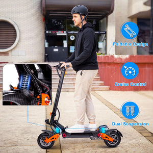 Electric Scooter for Adults - 6000W Dual Motor Offroad Electric Scooter Up to 52MPH, Range to 60+ Miles, 11 inch Tubeless Tires