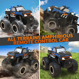 Amphibious Remote Control Car Toys for Boys 2.4 GHz 1:16 All Terrain Off-Road RC Car Waterproof RC Monster Truck