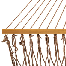 Load image into Gallery viewer, Original Pawleys Island Deluxe Antique Brown DuraCord Rope Hammock – 13 ft. x 60 in., 2-Person, 450 lb Capacity, Oak Spreader Bar, Zinc-Plated Hardware, Handcrafted in the USA
