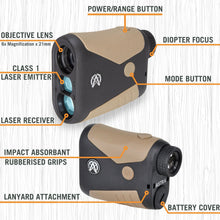 Load image into Gallery viewer, Astra Optix OTX2400B 6x21 2400yd Laser rangefinder for Hunting, Shooting and Golfing with Red OLED Display Fast 0.1s and Accurate +/-1 yd. Range Finder with Ballistics

