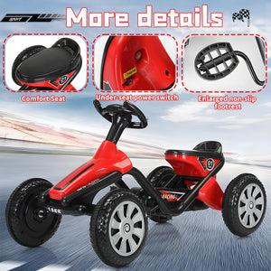 12V 4 MPH Electric Go Kart, Drifting Car Ride on Toy Outdoor Indoor for Kids 3-12, Carrying Weight 80kg,Yellow