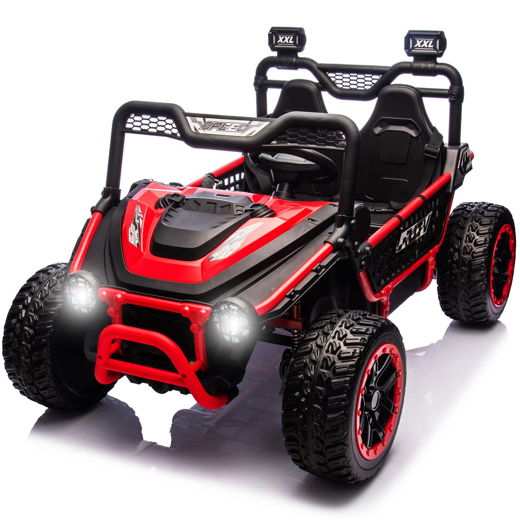 24V 2 Seater XXL Kids UTV Ride On Car with Remote Control 4WD Off Road Electric Vehicle Ride On Toy Car (Red)