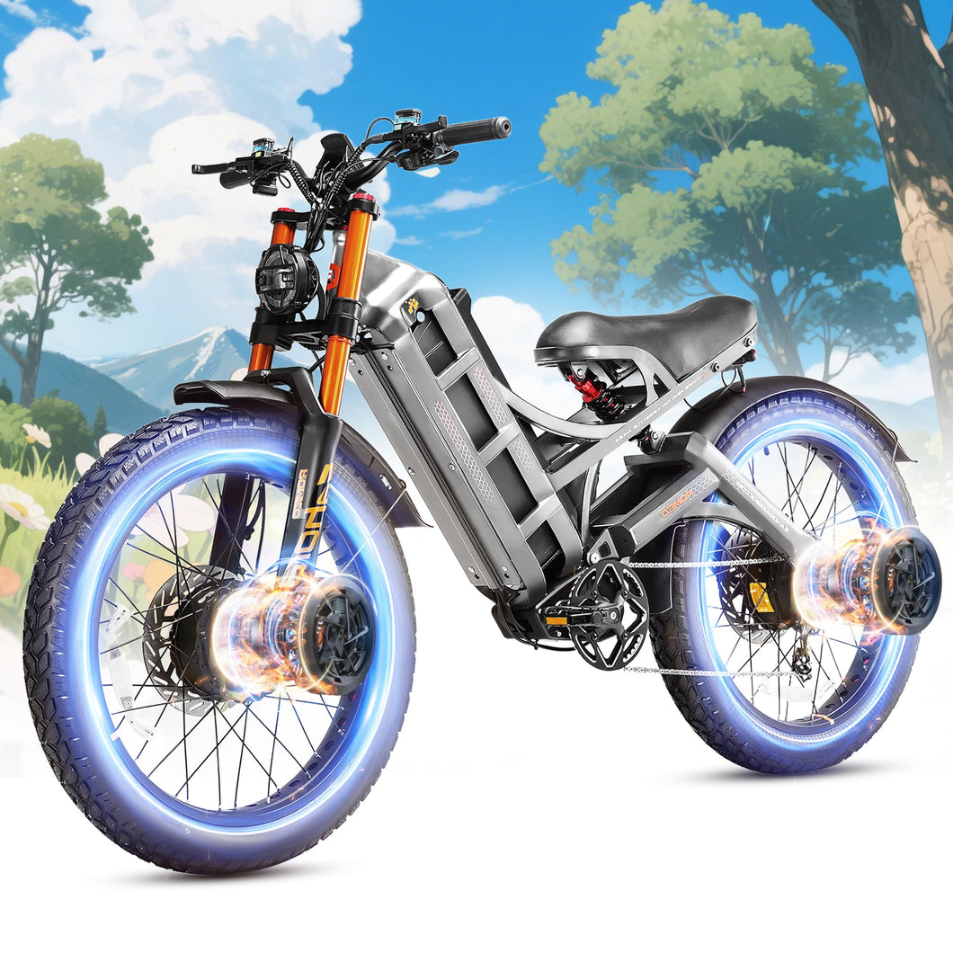 2025 Upgraded Eahora Romeo Pro Ⅱ4000W Dual Motor Ebike for Adults 52V 70Ah 200 Miles 46MPH Long Range Electric Bike 26 * 4.0