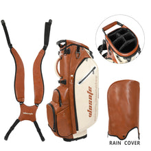 Load image into Gallery viewer, wosofe 6-Way Golf Stand Bag, Waterproof PU Leather, Redbrown Heritage
