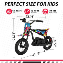 Load image into Gallery viewer, 24V Electric Dirt Bike for Kids Ride on Motorcycle Toddler Dirt-bike Battery Powered Vehicles Off-Road Motorbike Motocross
