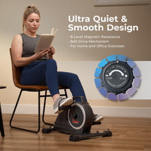 Load image into Gallery viewer, Sunny Health &amp; Fitness Magnetic Compact Under-Desk Mini Exercise Bike - Dary Gray
