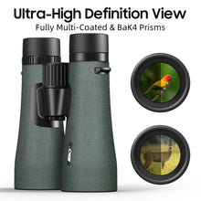 Load image into Gallery viewer, 12x50 UHD Binoculars for Adults High Powered with Upgraded Phone Adapter - Large View, Lightweight, IPX7 Waterproof, BAK4 Prism - Binoculars for Hunting Bird Watching Cruise
