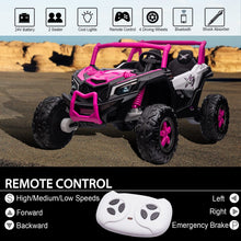 Load image into Gallery viewer, 24 Volt Kids Ride On Toys, 4 Wheels Powerful Drive, Ride On Toys for Big Kids Toys, with Remote Control, Music, 4x4 Rubber Tires (Rose Red)
