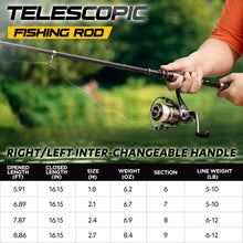 Load image into Gallery viewer, PLUSINNO Fishing Rod and Reel Combos -24 Ton Carbon Fiber Telescopic Fishing Pole - Spinning Reel 12 +1 Shielded Bearings Stainless Steel BB-Free Carrier Bag Case, Travel Saltwater Freshwater Fishing
