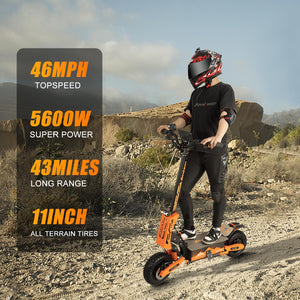 Electric Scooter,5600W Dual Motors Scooter,46 MPH Folding Commuting Electric Scooter Adults with Dual Braking & Shock Absorption