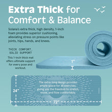 Load image into Gallery viewer, Retrospec Solana Yoga Mat 1" Thick w/Nylon Strap for Men &amp; Women - Non Slip Exercise Mat for Home Yoga, Pilates, Stretching, Floor &amp; Fitness Workouts, Blue Mist
