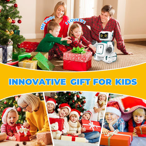 Robot Toys for Kids, Programmable Remote Control Toy, Interactive Toys with Talking Flash Cards, Smart Robot with LED