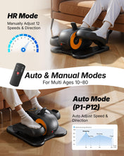 Load image into Gallery viewer, MERACH Under Desk Elliptical Machine, Leg Exerciser While Sitting for Seniors with Remote Control &amp; 12-Speeds, Quiet Portable Electric Seated Pedal Exerciser Machine for Home Office（Orange）
