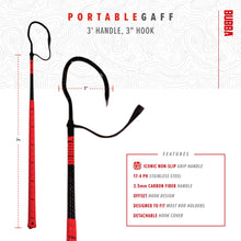 Load image into Gallery viewer, BUBBA Portable Gaff with Stainless Steel Offset Hook, Non-Slip Grip Handle and Carbon Fiber Shaft for Fishing, Boating and Outdoors
