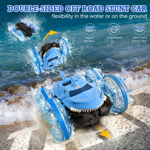 Load image into Gallery viewer, Amphibious Waterproof Remote Control Boat RC Car Monster Truck with Lights 4WD Gesture Hand Controlled, Blue

