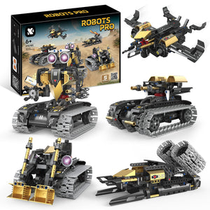 5 In1 Robot Toy for Kids Building Kit,323 Pcs Blocks App & Remote Control Robotics Kit, STEM RC Robot Building Toys