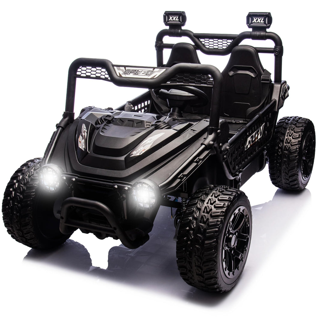 24V 2 Seater XXL Kids UTV Ride On Car with Remote Control 4WD Off Road Electric Vehicle Ride On Toy Car (Black)