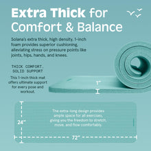 Load image into Gallery viewer, Retrospec Solana Yoga Mat 1" Thick w/Nylon Strap for Men &amp; Women - Non Slip Exercise Mat for Home Yoga, Pilates, Stretching, Floor &amp; Fitness Workouts - Blue Ridge

