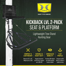 Load image into Gallery viewer, Hawk 2 Pack Hang-On Deer Hunting Tree Stand with XL Seat and Platform, Kickback LVL
