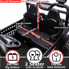 Load image into Gallery viewer, 24V 2 Seater XXL Kids UTV Ride On Car with Remote Control 4WD Off Road Electric Vehicle Ride On Toy Car (Black)
