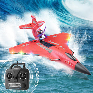 6CH Amphibious RC Plane for Water, Land & Air, Remote Control Airplane Flying Boat Toys,2.4GHz 6-axis Gyro Stabilizer RTF (Red)