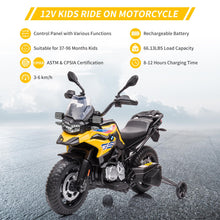 Load image into Gallery viewer, 12V 7Ah Electric Ride On Vehicle for Kids, Licensed BMW Motorcycle with 2 Speeds, Kids Motorcycle, LED Lights, Spring Suspension, Music
