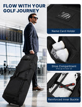 Load image into Gallery viewer, Talanes Golf Club Travel Bag with 2 Rolling Wheels for Airlines, Black
