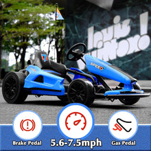 Load image into Gallery viewer, Kids Electric Go Kart 24V 10Ah Battery for Kids Ages 6-12, Two Driving Modes, Max Speed 7.5Mph - Blue
