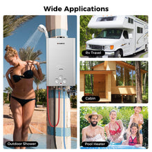 Load image into Gallery viewer, CAMPLUX Tankless Water Heater, 4.22 GPM PropaneWater Heater Gas, 110,000 BTU Outdoor CampingWater Heater, Propane Shower, BW422G, Gray
