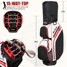 Load image into Gallery viewer, Beutyal 15-Way Golf Cart Bag, Lightweight Golf Club Bag for Men with Cooler
