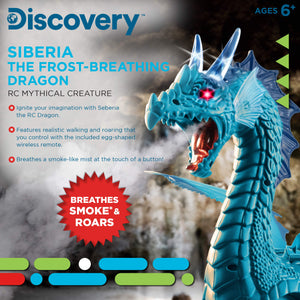 Discovery Kids RC Dragon Smoke, Large Dinosaur Toy w/Actual Smoke Breath, Wing-Flapping, Roaring, Light-Up, Realistic Sound