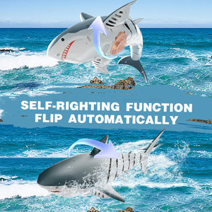 2.4G Remote Control Shark Toy, Electric RC Shark Boat Pool Toys for Kids 3-5 5-7, Toy Shark for Swimming Pool