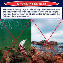 Load image into Gallery viewer, EASY BIG Foldable Bait Trap Fishing Net - Hand Cast Cage for Catching Fish Shrimp Crab Crawfish
