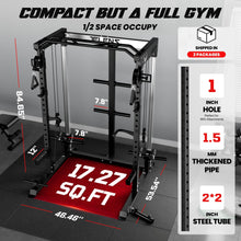 Load image into Gallery viewer, JELENS C21 Power Cage, 2000LBS Multi-Function Power Rack with Independent Dual Pulley System, All-in-One Squat Rack for Cable Crossover, Home Gym Workout Machine (Black, 260LBS Black)
